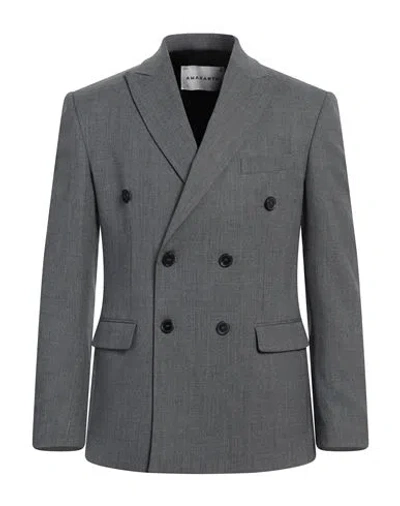 Amaranto Man Blazer Grey Size 42 Polyester, Virgin Wool, Elastane, Viscose