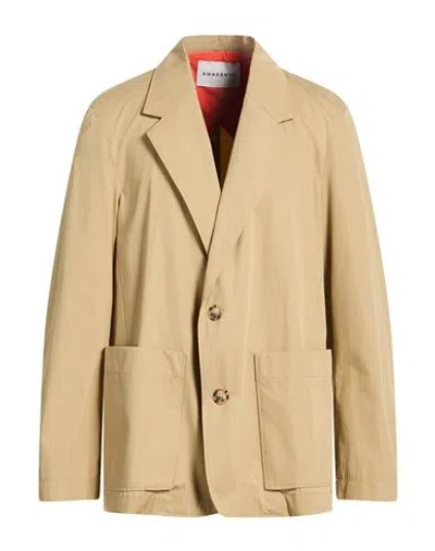 Amaranto Man Blazer Sand Size 40 Cotton In Brown