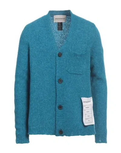 Amaranto Man Cardigan Azure Size M Wool, Alpaca Wool, Polyamide