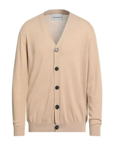 Amaranto Man Cardigan Beige Size L Cotton In Multi