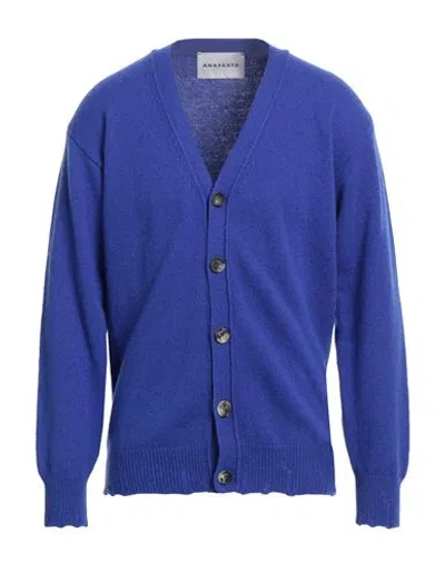 Amaranto Man Cardigan Blue Size L Wool, Cashmere