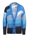 AMARANTO AMARANTO MAN CARDIGAN BRIGHT BLUE SIZE XL MOHAIR WOOL, POLYAMIDE, WOOL