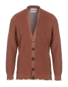 Amaranto Man Cardigan Brown Size L Cotton In Brown