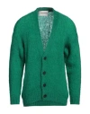 Amaranto Man Cardigan Emerald Green Size M Mohair Wool, Acrylic, Polyamide, Elastane