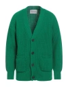 Amaranto Man Cardigan Emerald Green Size Xl Wool, Polyamide In Green