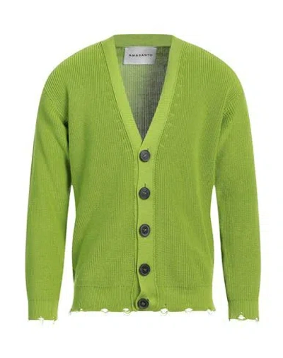Amaranto Man Cardigan Green Size L Cotton