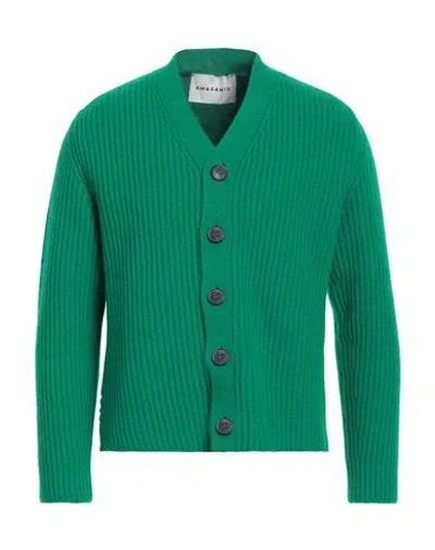 Amaranto Man Cardigan Green Size S Wool