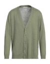 Amaranto Man Cardigan Green Size Xl Linen, Cotton In Green