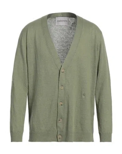 Amaranto Man Cardigan Green Size Xl Linen, Cotton