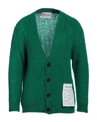 Amaranto Man Cardigan Green Size Xl Mohair Wool, Acrylic, Polyamide, Elastane
