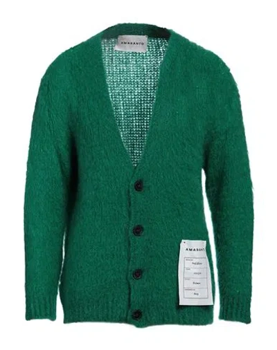 Amaranto Man Cardigan Green Size Xl Mohair Wool, Acrylic, Polyamide, Elastane In Green