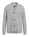 Amaranto Man Cardigan Grey Size L Wool, Alpaca Wool, Polyamide In Gray