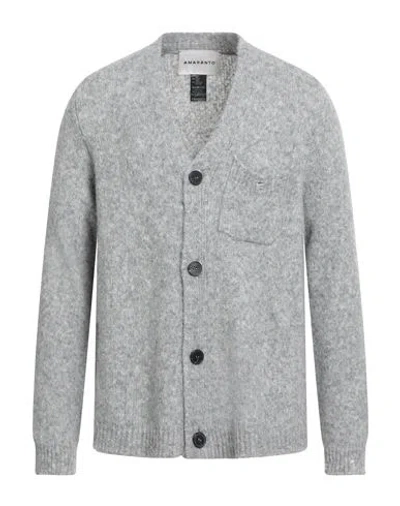 Amaranto Man Cardigan Grey Size L Wool, Alpaca Wool, Polyamide In Gray