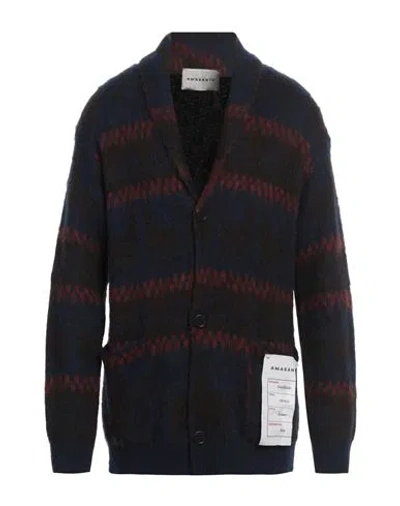 Amaranto Man Cardigan Midnight Blue Size Xl Acrylic, Polyamide, Mohair Wool, Wool, Viscose