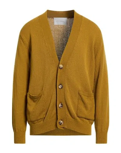 Amaranto Man Cardigan Mustard Size Xxl Cotton, Polyamide In Brown