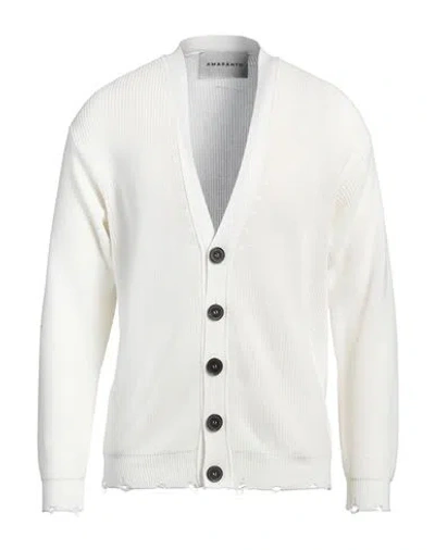 Amaranto Man Cardigan White Size L Cotton