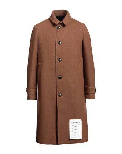 Amaranto Man Coat Camel Size 38 Wool, Polyester, Polyamide In Beige