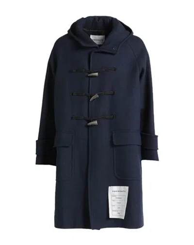 Amaranto Man Coat Midnight Blue Size 40 Wool, Polyester, Polyamide