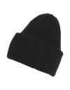 Amaranto Man Hat Black Size Onesize Wool, Elastane In Black