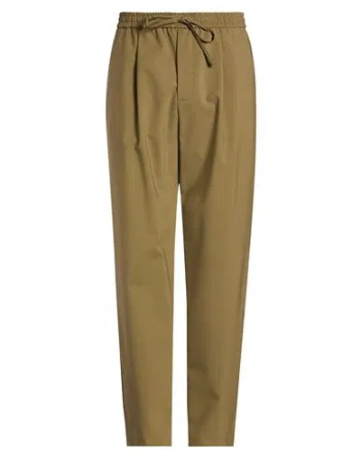 Amaranto Man Pants Military Green Size 36 Polyester, Virgin Wool, Elastane, Cotton In Multi
