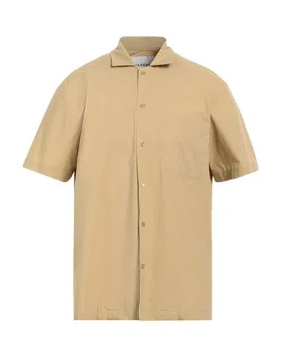 Amaranto Man Shirt Camel Size 42 Cotton In Beige