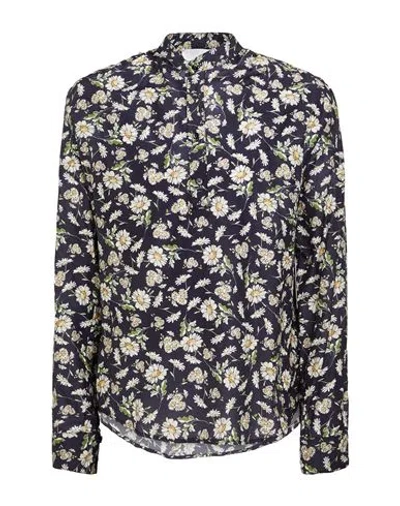 Amaranto Man Shirt Navy Size 42 Cotton, Silk