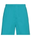 Amaranto Man Shorts & Bermuda Shorts Turquoise Size 34 Cotton In Blue