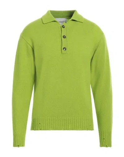 Amaranto Man Sweater Acid Green Size M Wool, Cashmere In Green