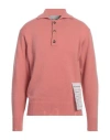 Amaranto Wool And Cashmere Sweater With Logoed Label In Pink