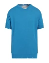 Amaranto Man Sweater Azure Size Xl Cotton In Blue