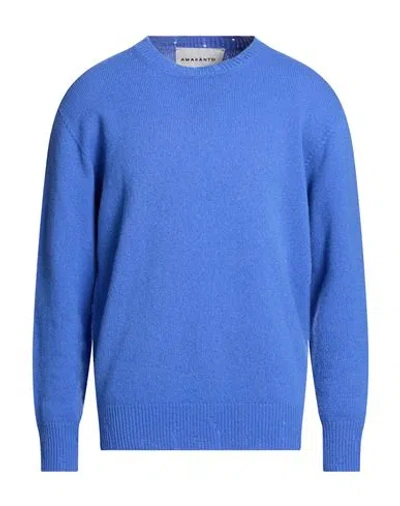 Amaranto Man Sweater Azure Size Xl Wool, Cashmere In Blue