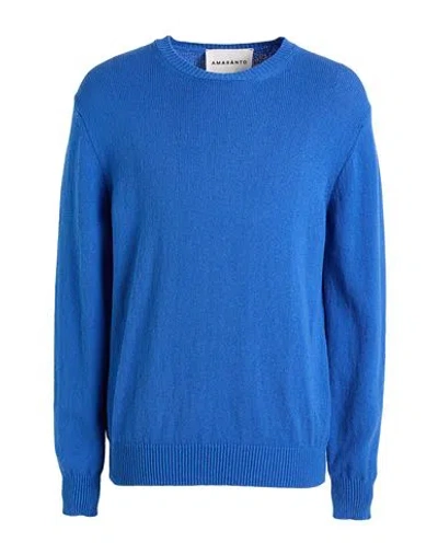 Amaranto Man Sweater Azure Size Xxl Cotton, Polyamide In Blue