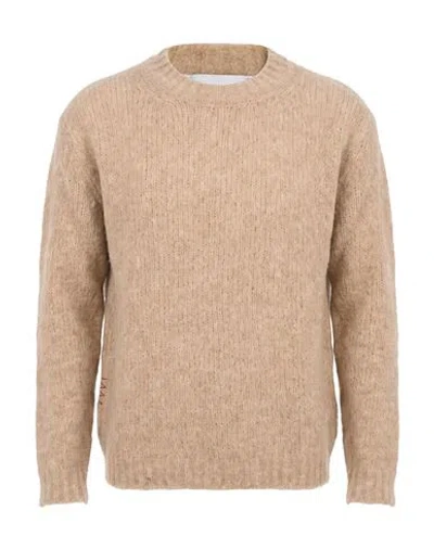 Amaranto Man Sweater Beige Size M Acrylic, Alpaca Wool, Polyamide, Wool In Brown