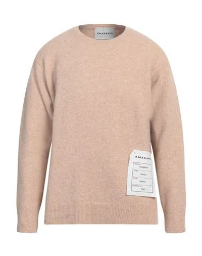 Amaranto Man Sweater Beige Size M Wool, Nylon, Elastane