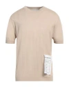 Amaranto Man Sweater Beige Size Xxl Linen, Cotton