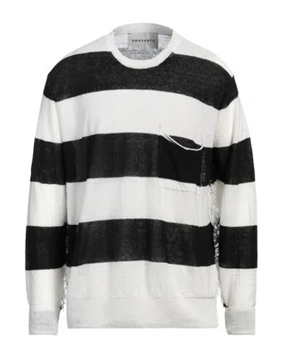 Amaranto Man Sweater Black Size L Hemp In Black