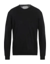 Amaranto Man Sweater Black Size M Linen, Cotton