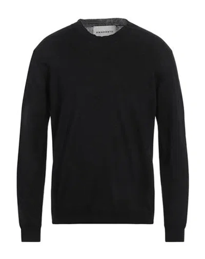 Amaranto Man Sweater Black Size M Linen, Cotton