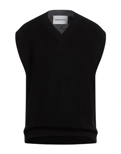 Amaranto Man Sweater Black Size M Cotton