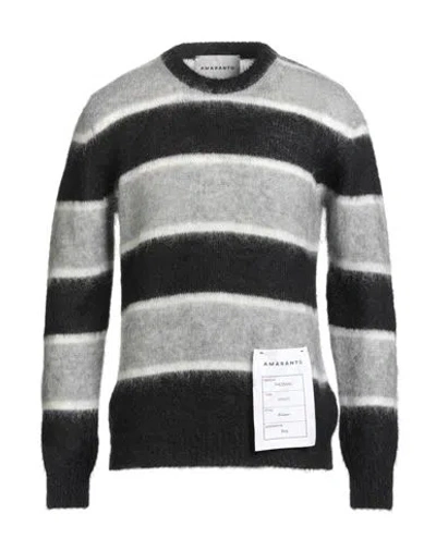Amaranto Man Sweater Black Size M Mohair Wool, Polyamide, Wool