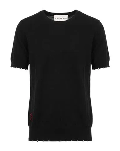 Amaranto Man Sweater Black Size Xl Cotton