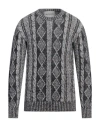 AMARANTO AMARANTO MAN SWEATER BLACK SIZE L WOOL, CASHMERE, MOHAIR WOOL, POLYAMIDE