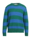 Amaranto Man Sweater Blue Size S Mohair Wool, Polyamide, Wool