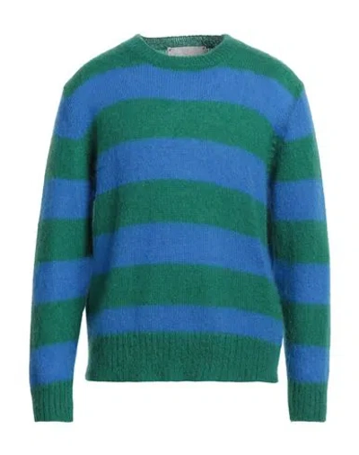 Amaranto Man Sweater Blue Size S Mohair Wool, Polyamide, Wool