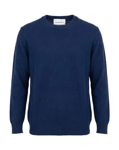 Amaranto Man Sweater Blue Size S Wool, Cashmere
