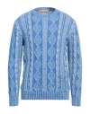 Amaranto Man Sweater Blue Size Xl Wool, Cashmere, Mohair Wool, Polyamide In Blue