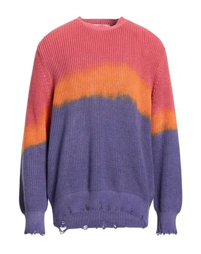 Amaranto Man Sweater Brick Size Xxl Cotton In Multi
