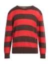 Amaranto Maglione A Righe In Misto Mohair In Zv 419 Moro