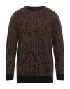 Amaranto Man Sweater Brown Size M Wool, Polyamide, Mohair Wool In Brown