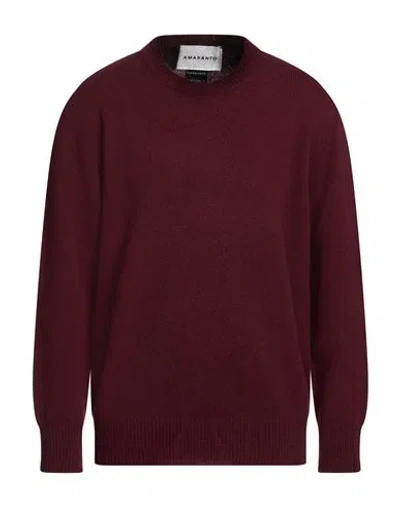 Amaranto Man Sweater Burgundy Size L Wool, Cashmere In Purple